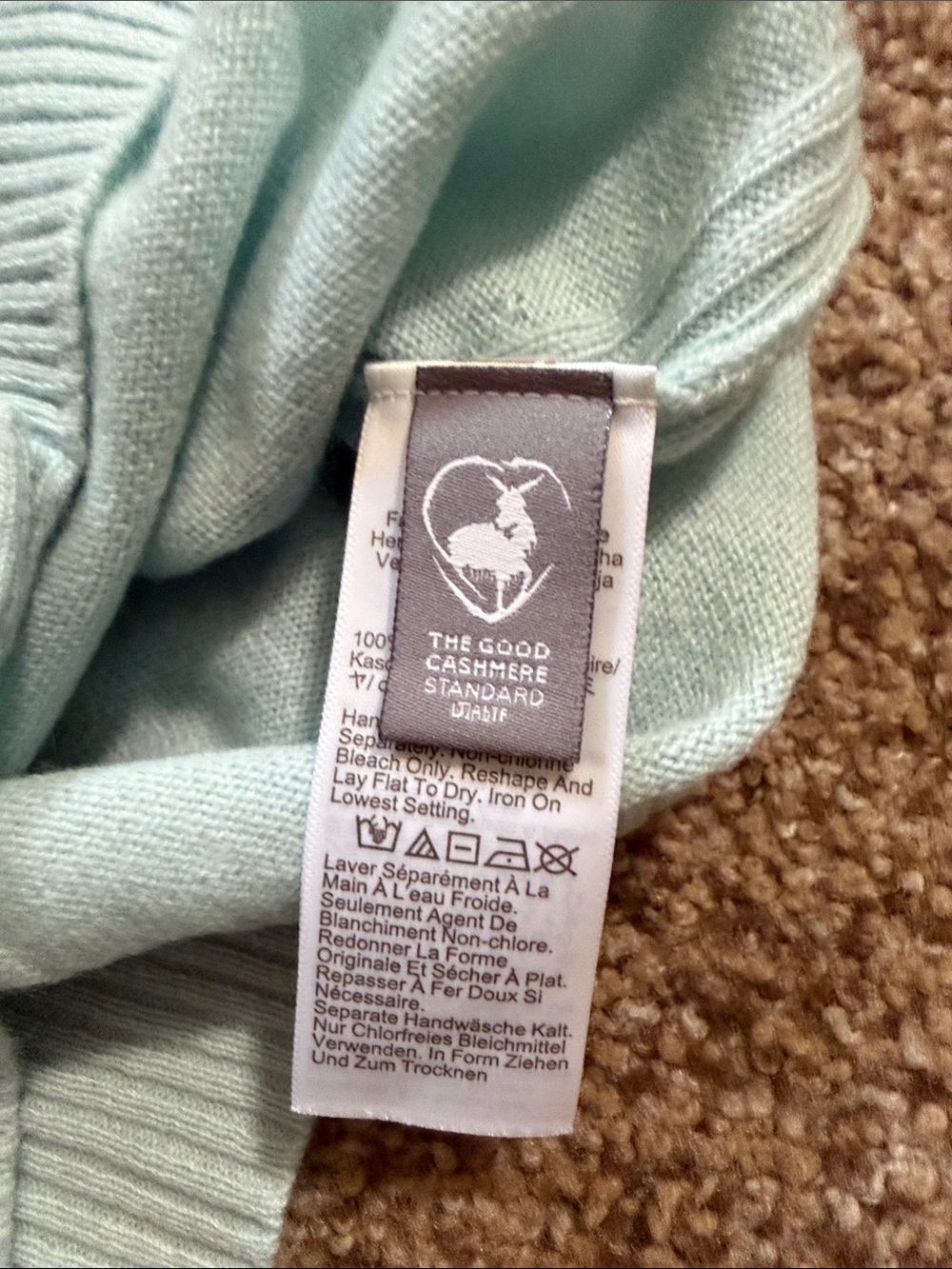 NWT J.Crew Perfect Cashmere Cardigan Sky Mint Green Button-Front Crewneck XXS - Picture 10 of 10